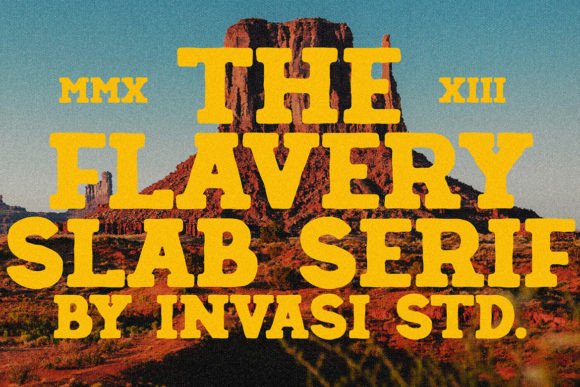 Flavery: A Vintage Slab Serif That Anchors Rustic Brand Identities
